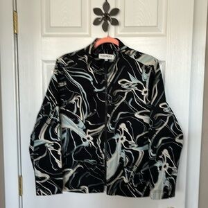 Windridge Cheryl Nash Black and Blue Cotton Jacket Womens  XL